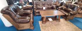 meble ze skóry klasyczne 3+2+1
