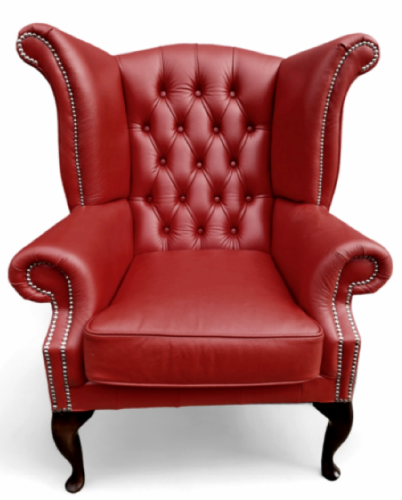 Fotel Chesterfield Elizabeth – Klasyczna elegancja w czerwonej skórze