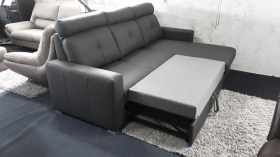 Mały narożnik skórzany Nicea Czarna K216 1N3