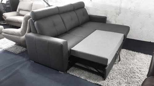 Mały narożnik skórzany Nicea Czarna K216 1N3