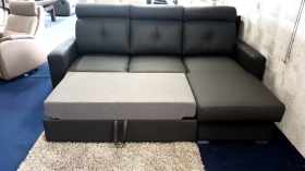 mały narożnik skórzany, Nicea Czarna