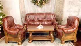 Komplet wypoczynkowy skórzany 3 1 1 Ventura S42