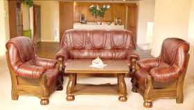 Komplet wypoczynkowy skórzany 3 1 1 Ventura