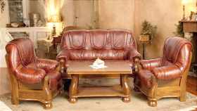 Skórzany komplet wypoczynkowy 3+1+1, Ventura