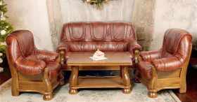 Meble ze skóry Ventura S42 w konfiguracji 3+1+1 to elegancki zestaw,