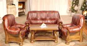 Meble ze skóry Ventura S42 w konfiguracji 3+1+1 to elegancki zestaw,