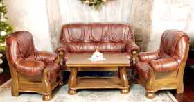 Meble ze skory Ventura S42 w konfiguracji 3+1+1 to elegancki zestaw,