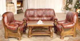 Meble ze skóry Ventura S42 w konfiguracji 3+1+1 to elegancki zestaw,