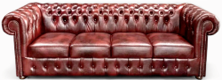Chesterfield Sofa 4 osobowa Skóra Naturalna Bordo