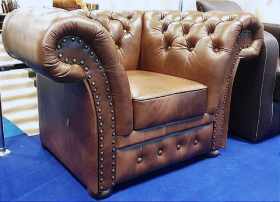 Fotel chesterfield Royal skóra naturalna włoska