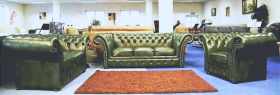 Fotel chesterfield Royal skóra naturalna  ciemna zieleń