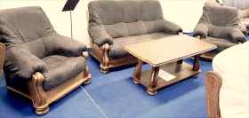 Meble wypoczynkowe dębowe 3+1+1 Opera elegancja i komfort