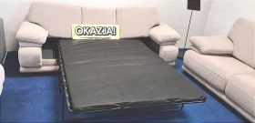 Meble wypoczynkowe 3+2 BEŻ z spaniem