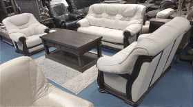 meble ze skóry beżowa skóra