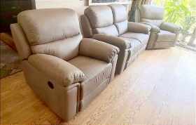 Zestaw wypoczynkowy skórzany