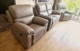 Zestaw wypoczynkowy skórzany