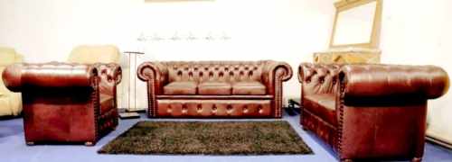 Chesterfield skórzany 3 2 1