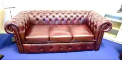 Sofa Chesterfield 3 skóra a7 bordo producent Żakpol