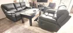 Meble skórzane 3+2+1 Kalifornia Relax – Czarna Skóra K216