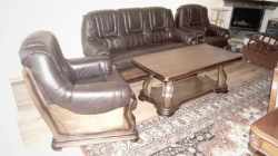 Meble skórzane Lile 3+1+1 – skóra włoska Cola
