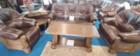 meble ze skóry klasyczne 3+2+1