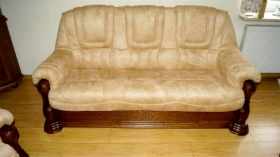 meble wypoczynkowe dębowe 3+1+1