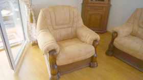 meble wypoczynkowe dębowe 3+1+1