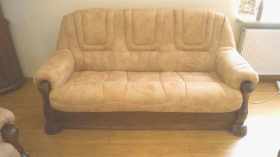 meble wypoczynkowe dębowe 3+1+1