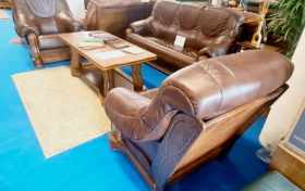 meble skórzane klasyczne 3+1+1