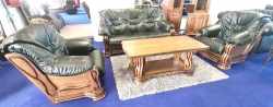 meble skórzane zestaw Rotterdam 3+2+1 zieleń k408