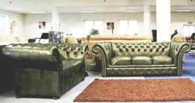 chesterfield zestaw skórzany 3+2