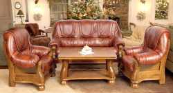 Skórzany komplet wypoczynkowy 3+2+1 Ventura Klasyk 