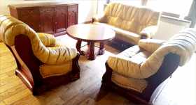 meble skórzane 3+2+1 mahoń