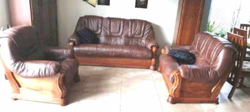 meble ze skóry 3+1+1