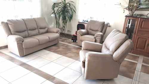 Meble ze skóry 3+1+1