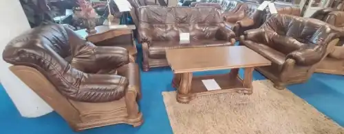 meble ze skóry klasyczne 3+2+1