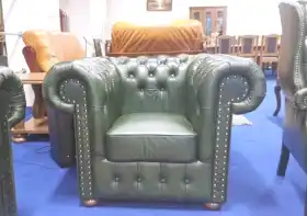 Fotel Chesterfield skóra