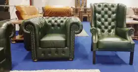 Fotel Chesterfield skóra