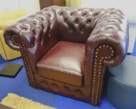 Fotel Chesterfield skóra