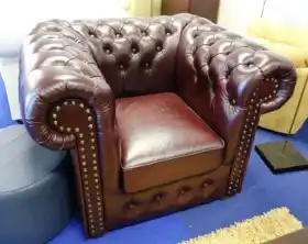 Fotel Chesterfield skóra