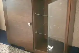 Kredens witryna komoda dębowa z szybą