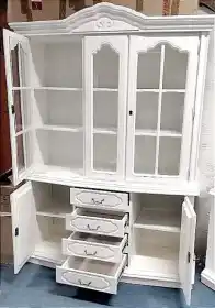 Kredens 3 dębowy biały