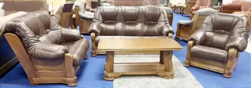 zestaw wypoczynkowy skórzany 3 1 1