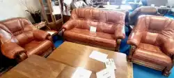 meble skórzane 3+1+1 dąb skóra k442 herma