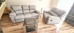 meble ze skóry 3+2 relax  popiel k215 Kalifornia