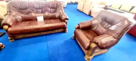 meble ze skóry 3 1 1 dębowe