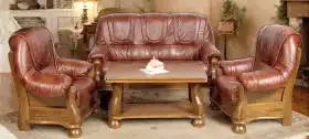 komplet wypoczynkowy skórzany
