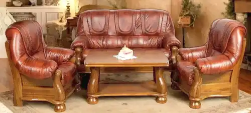 wypoczynkowy skórzany komplet
