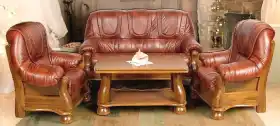 wypoczynkowy skórzany komplet