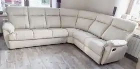 narożnik skórzany z funkcja relaks